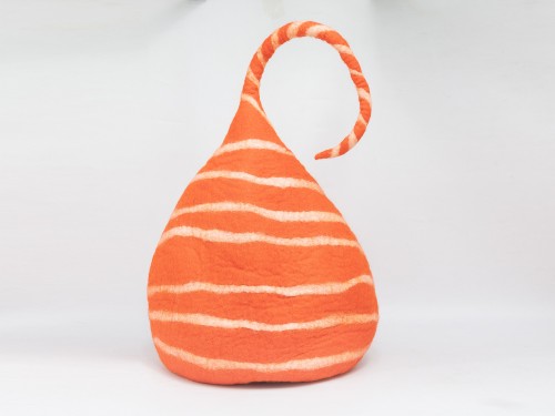 Felt Orange Cat Cave Back
