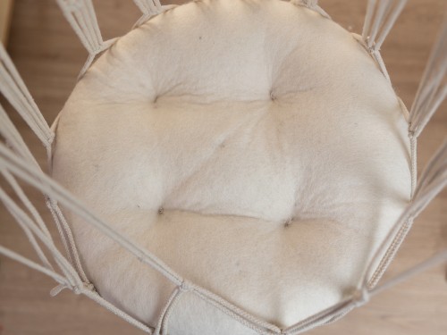 Cat Macrame Hammock Bed with Wool Cushion