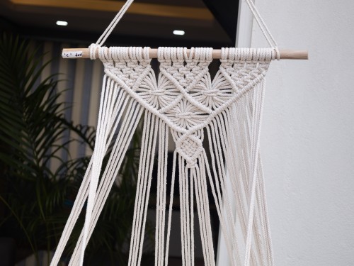 Cat Macrame Hammock Bed with Wool Cushion
