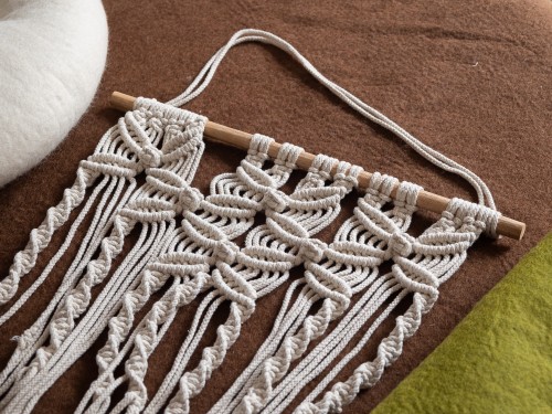 Cat Macrame Hammock Bed with Wool Cushion