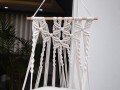 Cat Macrame Hammock Bed with Wool Cushion