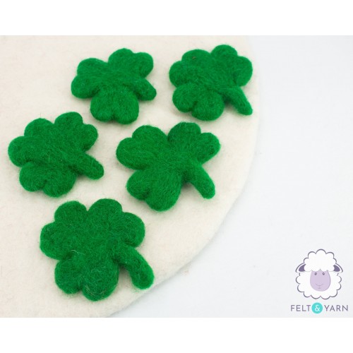 6cm Green Felt Clover