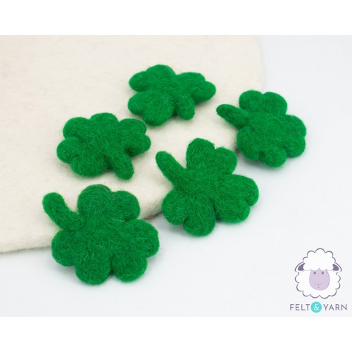 6cm Green Felt Clover