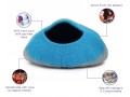 Blue and Grey Wool Felt Cat House