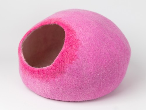 Pink Gradient Wool Felt Cat House