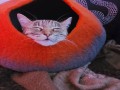 Orange and Grey Felt Gradient Cat Cave