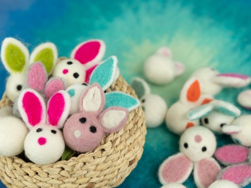3cm Felt Bunny Head Easter Crafts