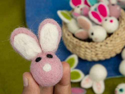 3cm Felt Bunny Head Easter Crafts