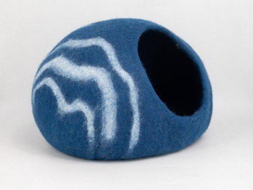Felt Blue Stripe Design Cat House