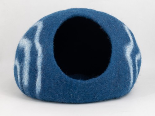 Felt Blue Stripe Design Cat House