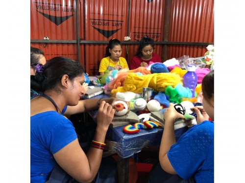 6cm Green Felt Clover