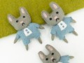 Cute Blue Felt Stitched Easter Bunny