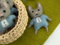 Cute Blue Felt Stitched Easter Bunny