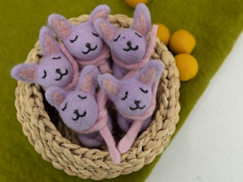 Felt Purple Easter Bunny With Scarf