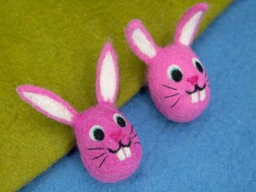 Felt Easter Bunny Head with Ear