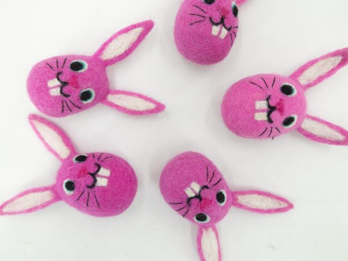 5 pieces Felt Easter Bunny Head with Ear