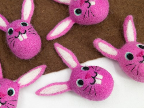 Felt Easter Bunny Head with Ear