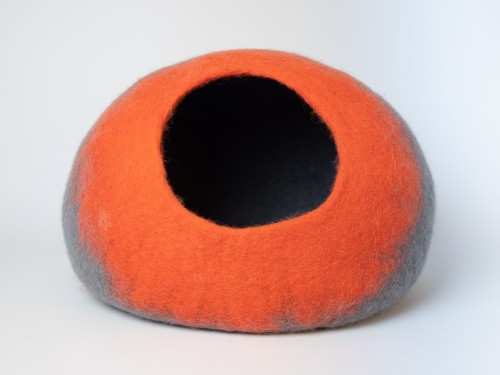 Felt Orange and Gray Gradient Cat Cave