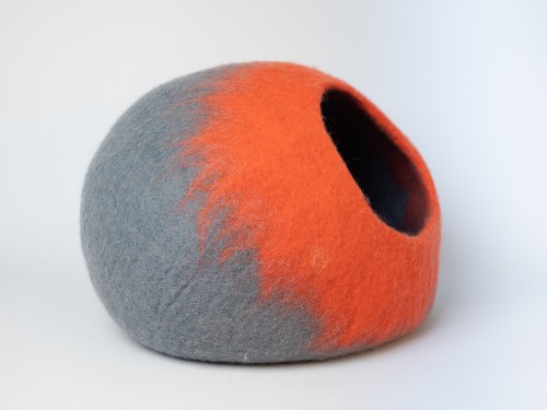 Orange and Grey Felt Gradient Cat Cave
