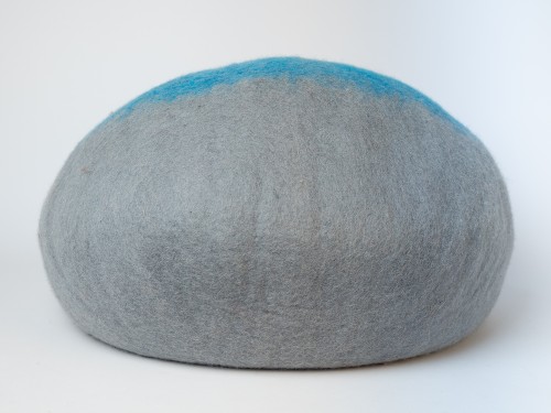 Blue and Grey Wool Felt Cat House