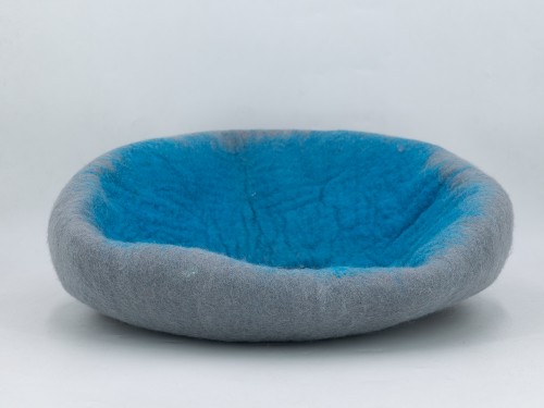 Blue and Grey Wool Felt Cat House