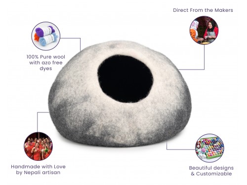 Two Color Gradient Felt Cat House