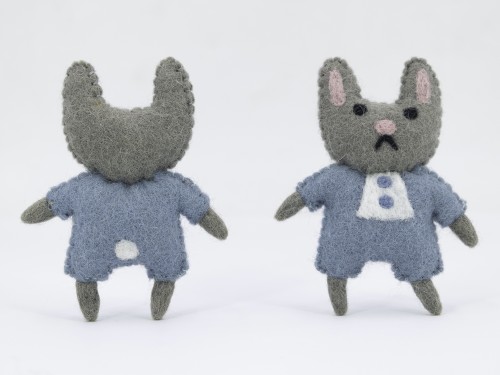 Cute Blue Felt Stitched Easter Bunny