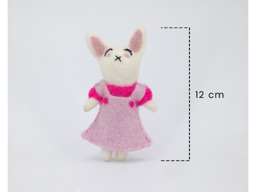 Handcrafted Pink Felt Easter Bunny Ornament