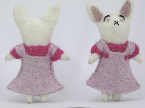 Handcrafted Pink Felt Easter Bunny Ornament
