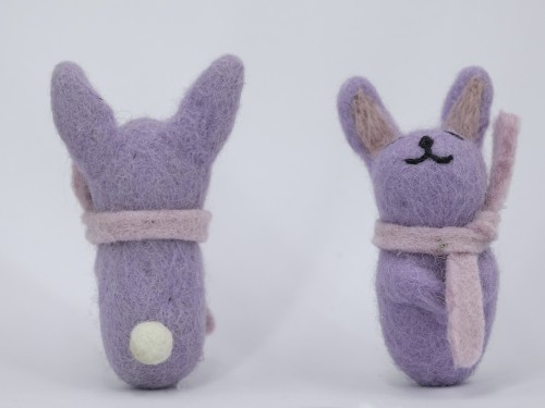 Felt Purple Easter Bunny With Scarf