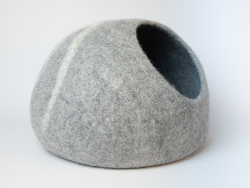 Natural Grey Felt Cat Bed House
