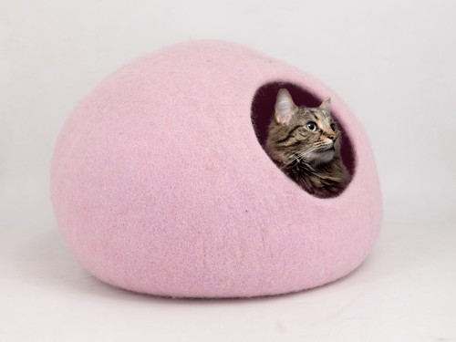 Felt Pink Cat Cave