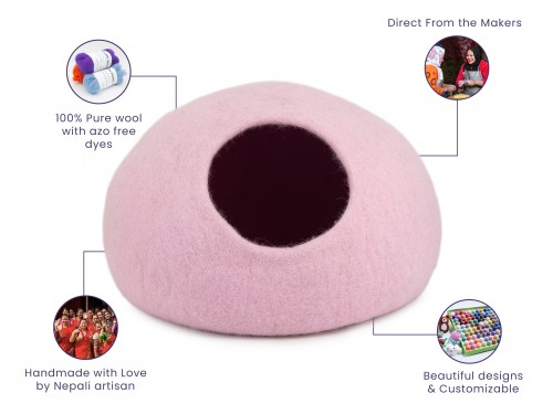 Plain Design Felt Cat House