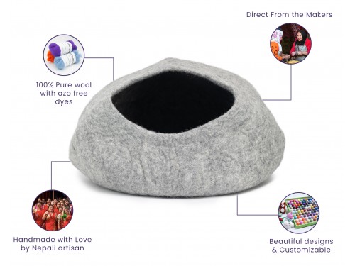 Grey Felt Cat House