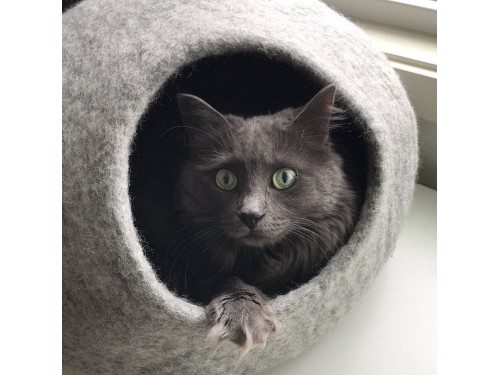 Grey Felt Cat House