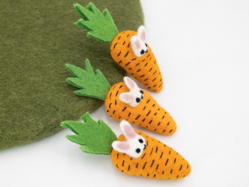 Handmade Felt Bunny in Carrot