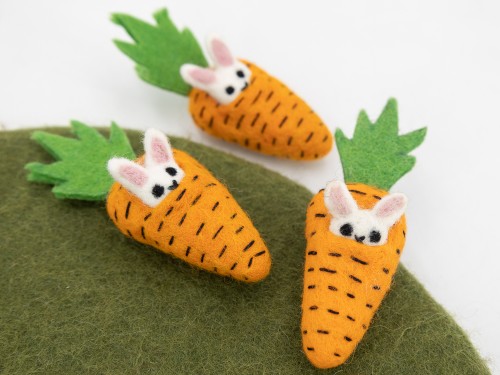 Handmade Felt Bunny in Carrot