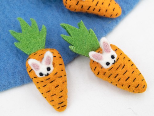 Handmade Felt Bunny in Carrot