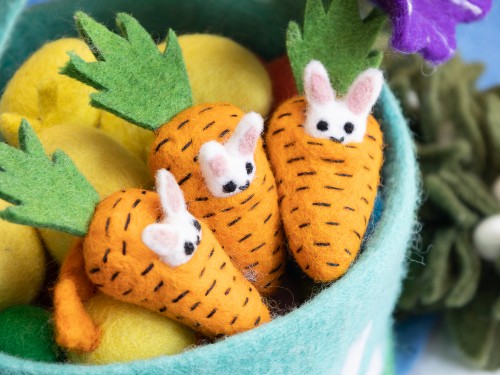 Handmade Felt Bunny in Carrot