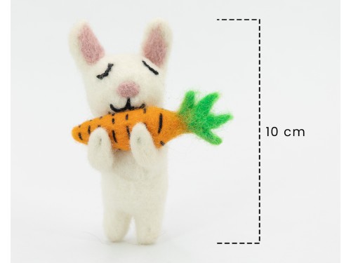 Greedy Felt Easter Bunny Eating Carrot