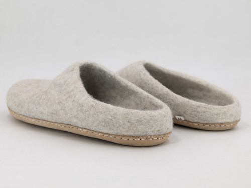 Light Grey Felt Slippers