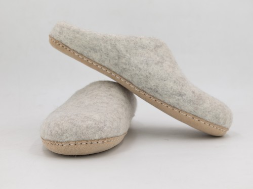 Light Grey Felt Slippers