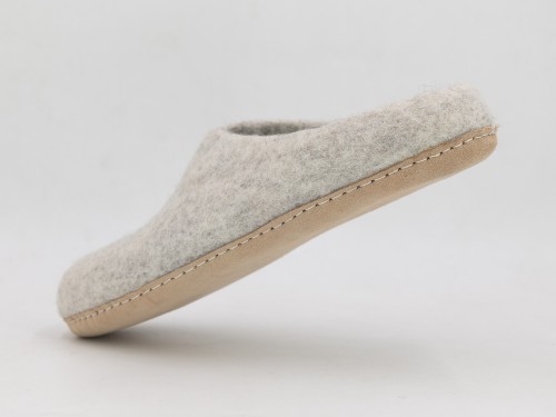 Light Grey Felt Slippers