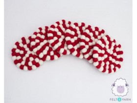 Felt Red and White Coaster