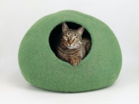 Felt Green Plain Design Cat House