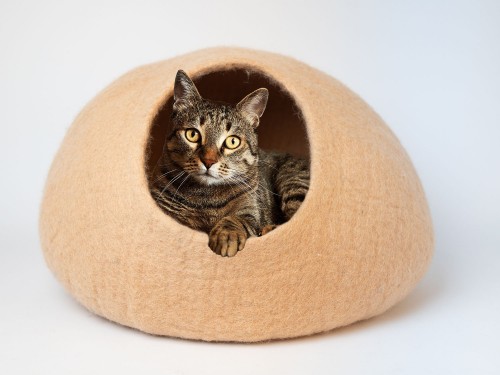 Felt Peach Tone Cat Cave