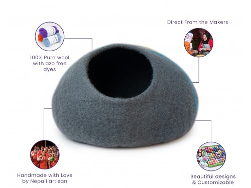 Felt Warm Pet House with Stripe Design