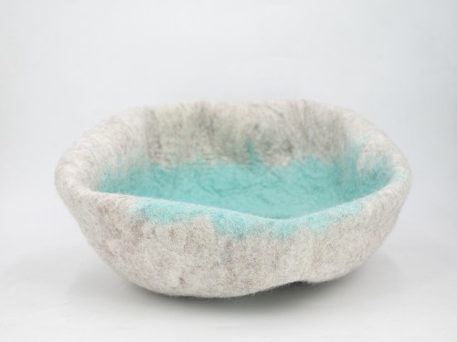 Wool Felt Sky Blue Cat Bed