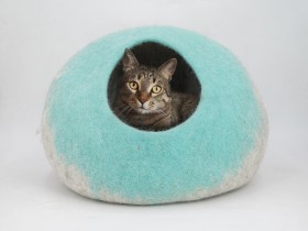 Grey and Sky Blue Gradient Cat Cave