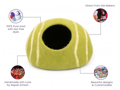 Stripe Design Wool Felt Cat House